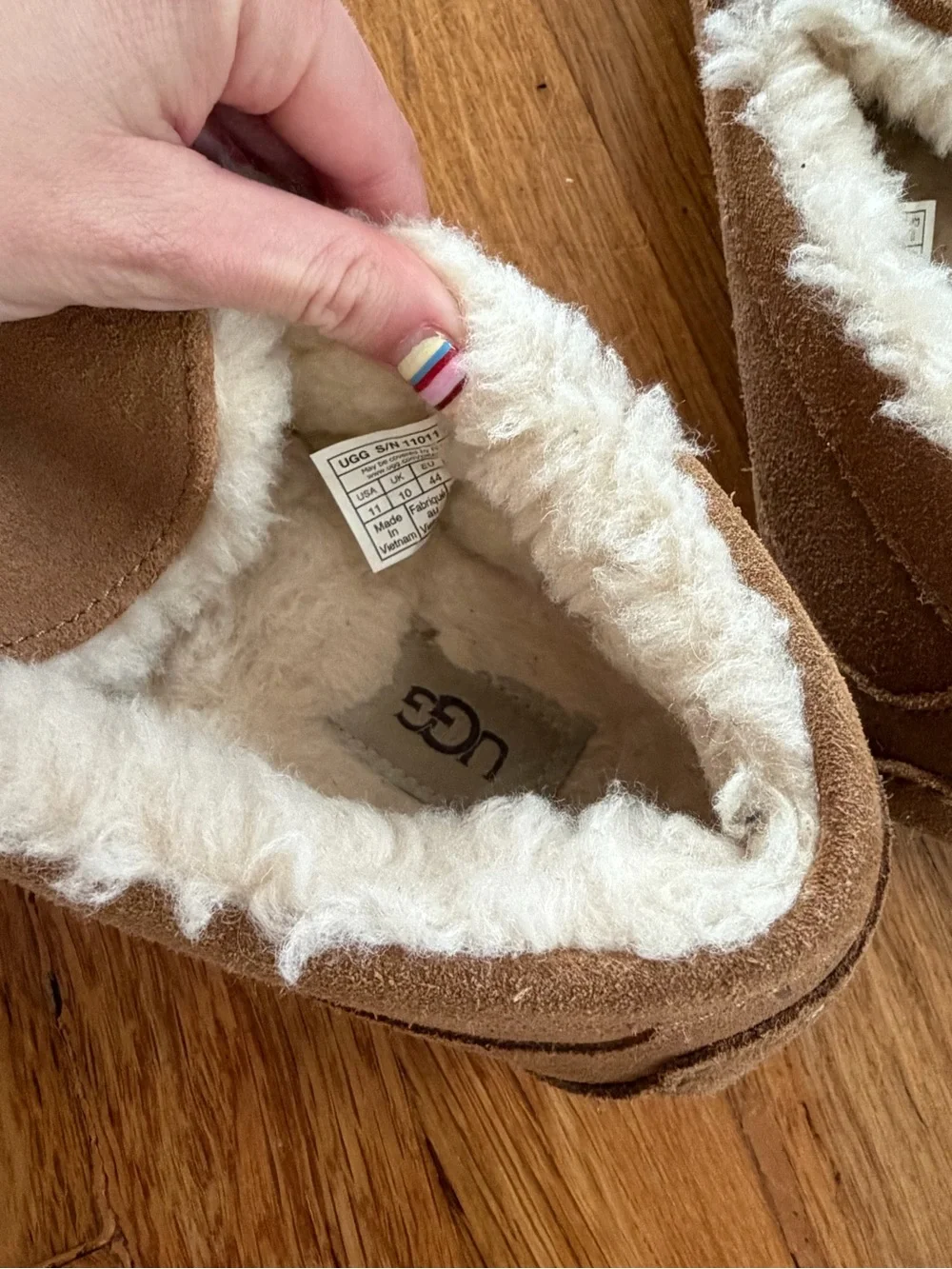 UGG Men’s Chestnut/Tan Suede Shearling-Lined Slip-On